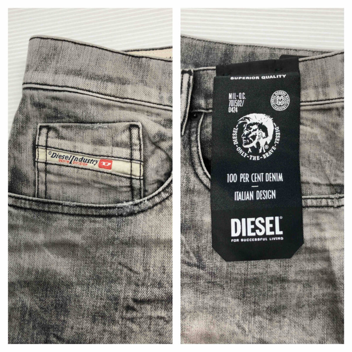 ★ DIESEL ディーゼル D-STRUKT SLIM JEAN ジーンズ デニムパンツ ジーパン W40 L32 グレー系 通年_画像5