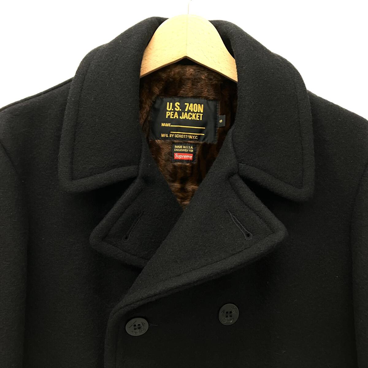 Supreme Schott Peacoat 'Black' シュプリーム ショット Pコート 'ブラック' アメカジ ストリート コラボ ダブルネーム サイズS_画像3