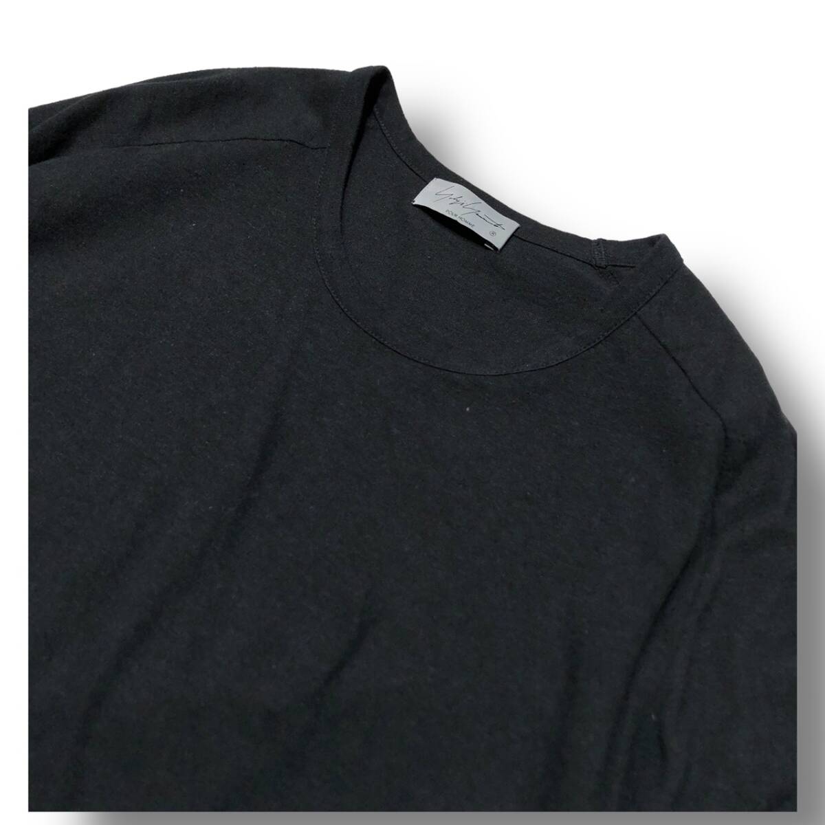 24SS Yohji Yamamoto POUR HOMME COTTON LINEN TIED UP RAGLAN Tee SIZE:3 BLACK HS-T73-382 Yohji Yamamoto pool Homme store receipt possible 