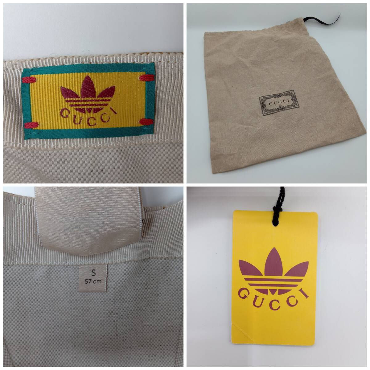 【未使用品】GUCCI adidasコラボ キャップ ベースボールキャップ 帽子 キャメル 696475 GGクリスタルキャンバス Sサイズ 総柄 GG柄_画像9