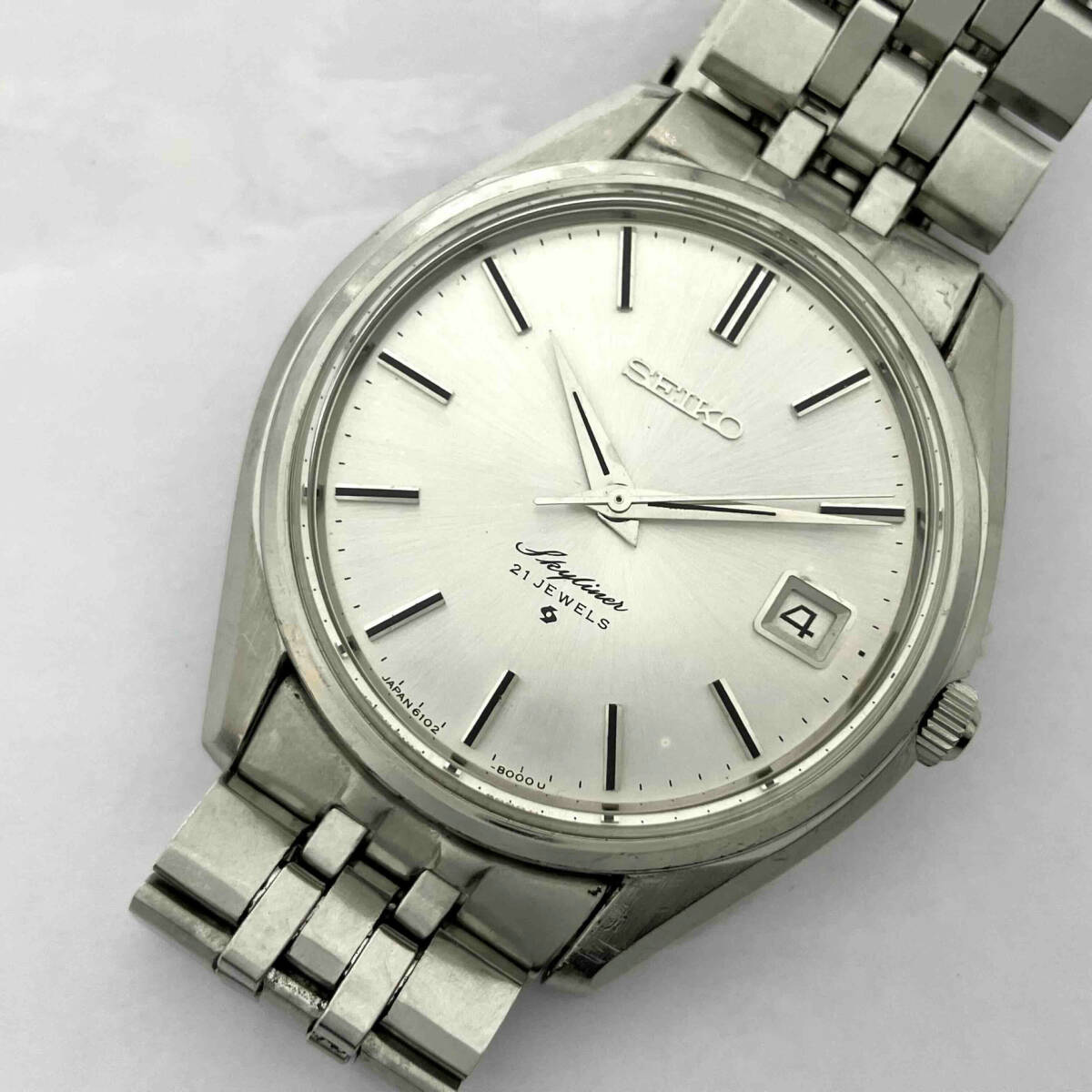 ジャンク SEIKO セイコー スカイライナー 21石 6102-8000 手巻 腕時計 稼働品_画像1