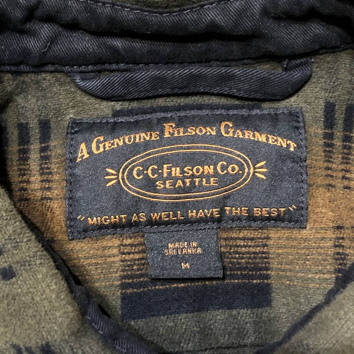 FILSON CHECK JACKET ジャケット フィルソン Мサイズ カーキ 店舗受取可_画像4