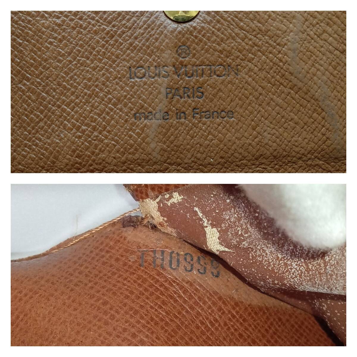 ジャンク LOUIS VUITTON ルイヴィトン モノグラム TH0999 ポルトフォイユ インターナショナル M61217 長財布 店舗受取可_画像5