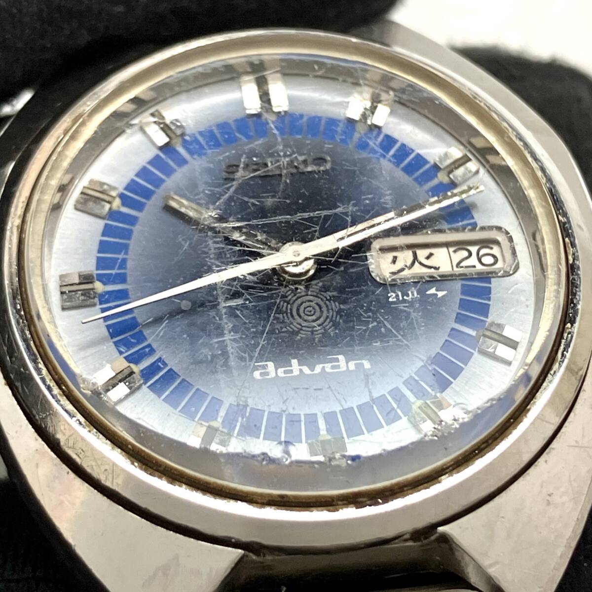ジャンク SEIKO セイコー advan アドバン 7019-7150 自動巻 腕時計 稼働品_画像6