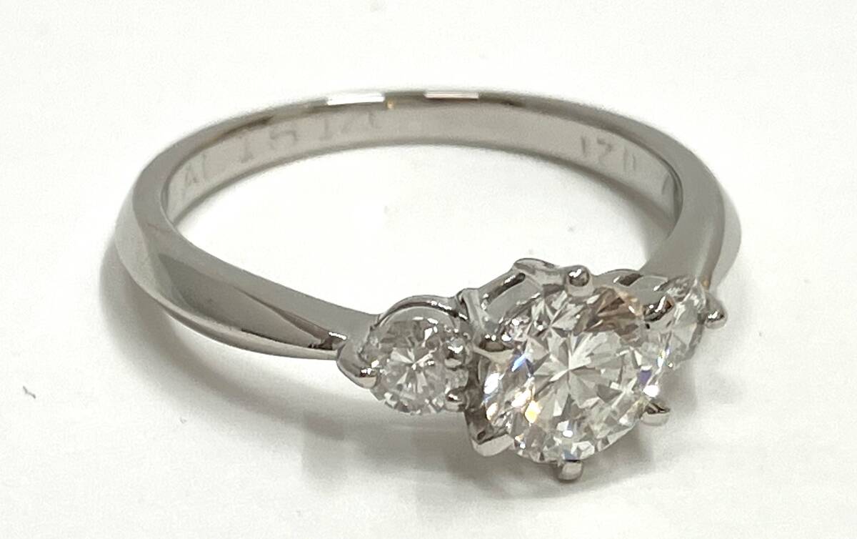 シモンズグランドセール 指輪 リング ダイヤ0.563ct 【新品仕上げ済み】Pt900 3.1g 鑑定書有り #8 プラチナ台