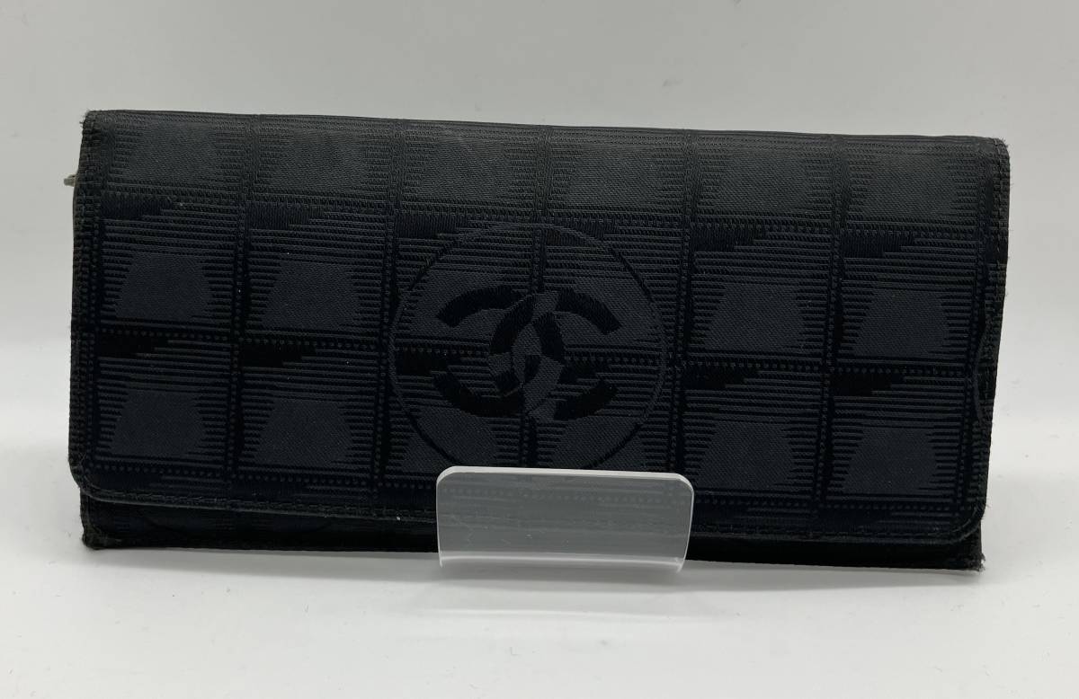 【ギャラ付】CHANEL シャネル ニュートラベルライン 長財布 黒 ブラック ★使用感有_画像1