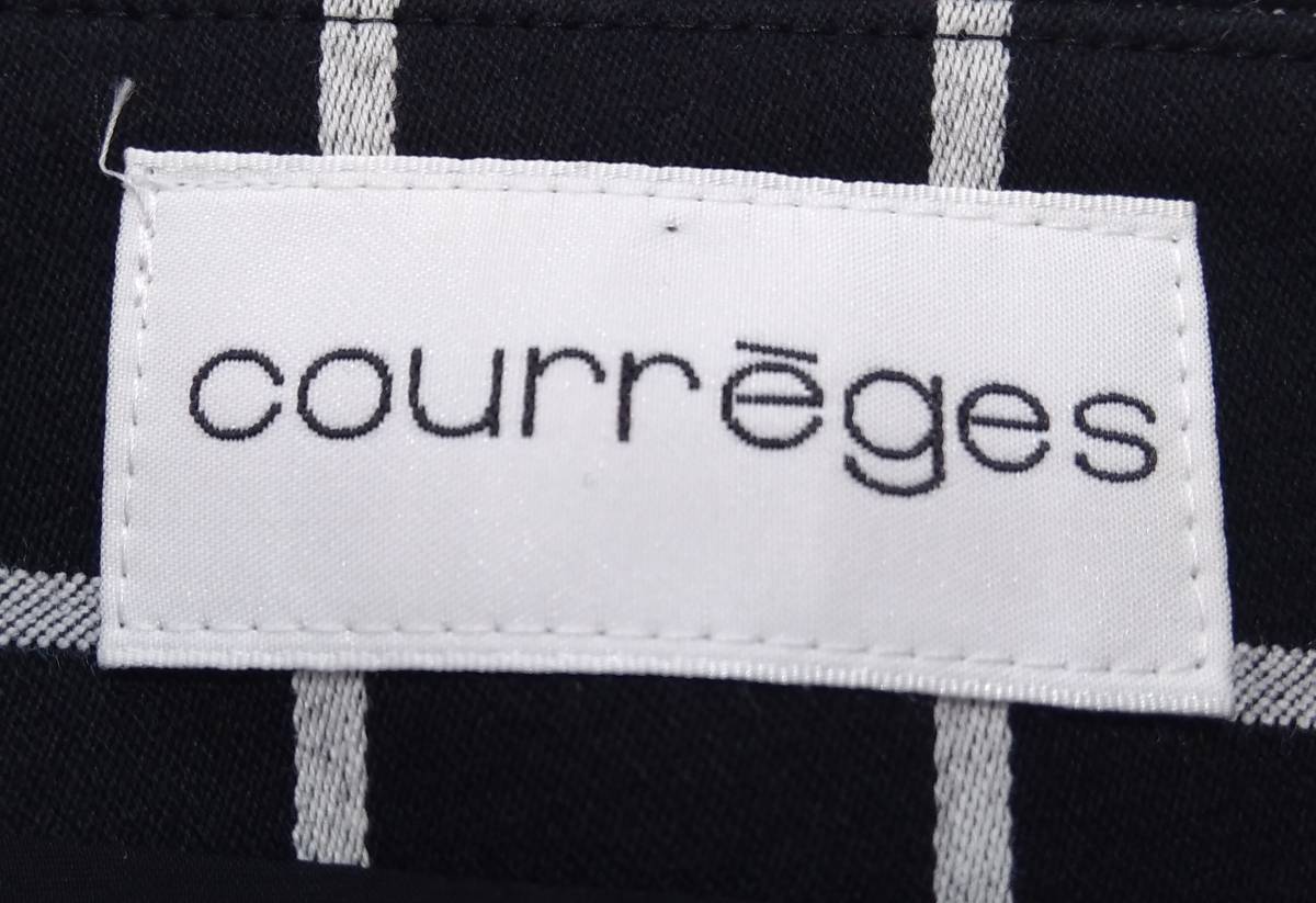 courreges クレージュ セットアップ 長袖＆スカート サイズ 40 黒 ブラック チェック柄 日本製 レディース_画像5