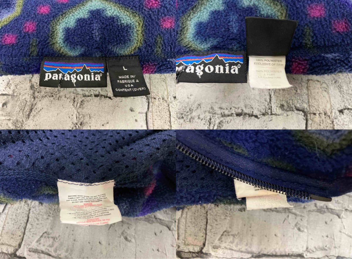 USA製 90s Patagonia パタゴニア シンチラ フリースベスト 25175 サイズL タペストリー柄 パープル_画像6