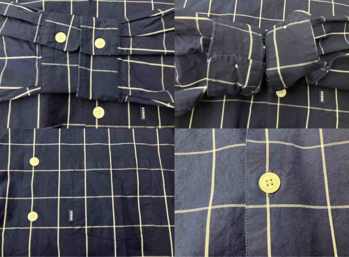 KEBOZ ケボズ チェックシャツ オーバーサイズシャツ ネイビー Lサイズ ストリート 綿100%日本製 店舗受取可の画像7