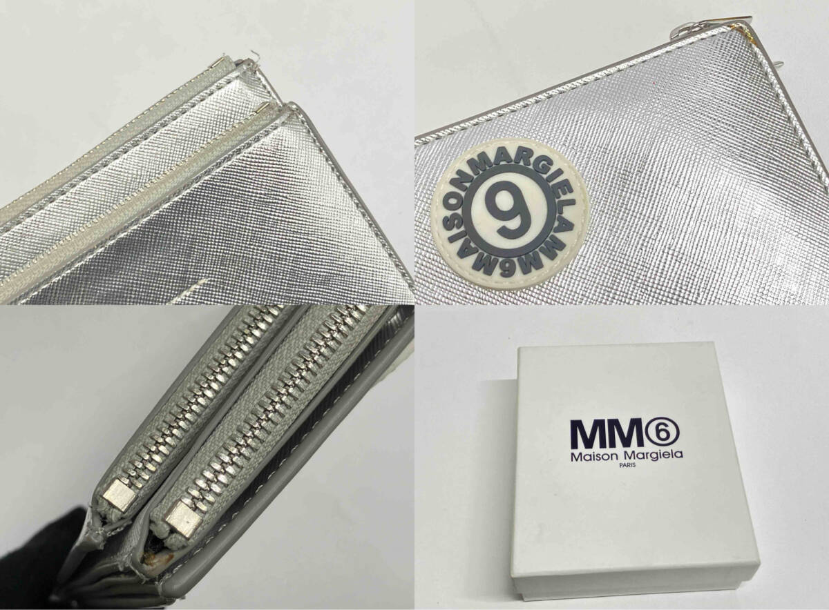 MM6 Maison Margiela /zip wallet/エムエムシックス/メゾンマルジェラ/二つ折り財布/ジップウォレット/シルバーカラーの画像9