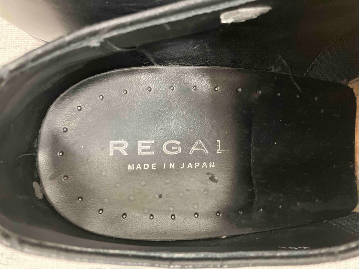 REGAL リーガル ブラック ドレスシューズ ビジネスシューズ 25.5cm 日本製 ストレートチップ 11KR ソールリペア済みの画像5