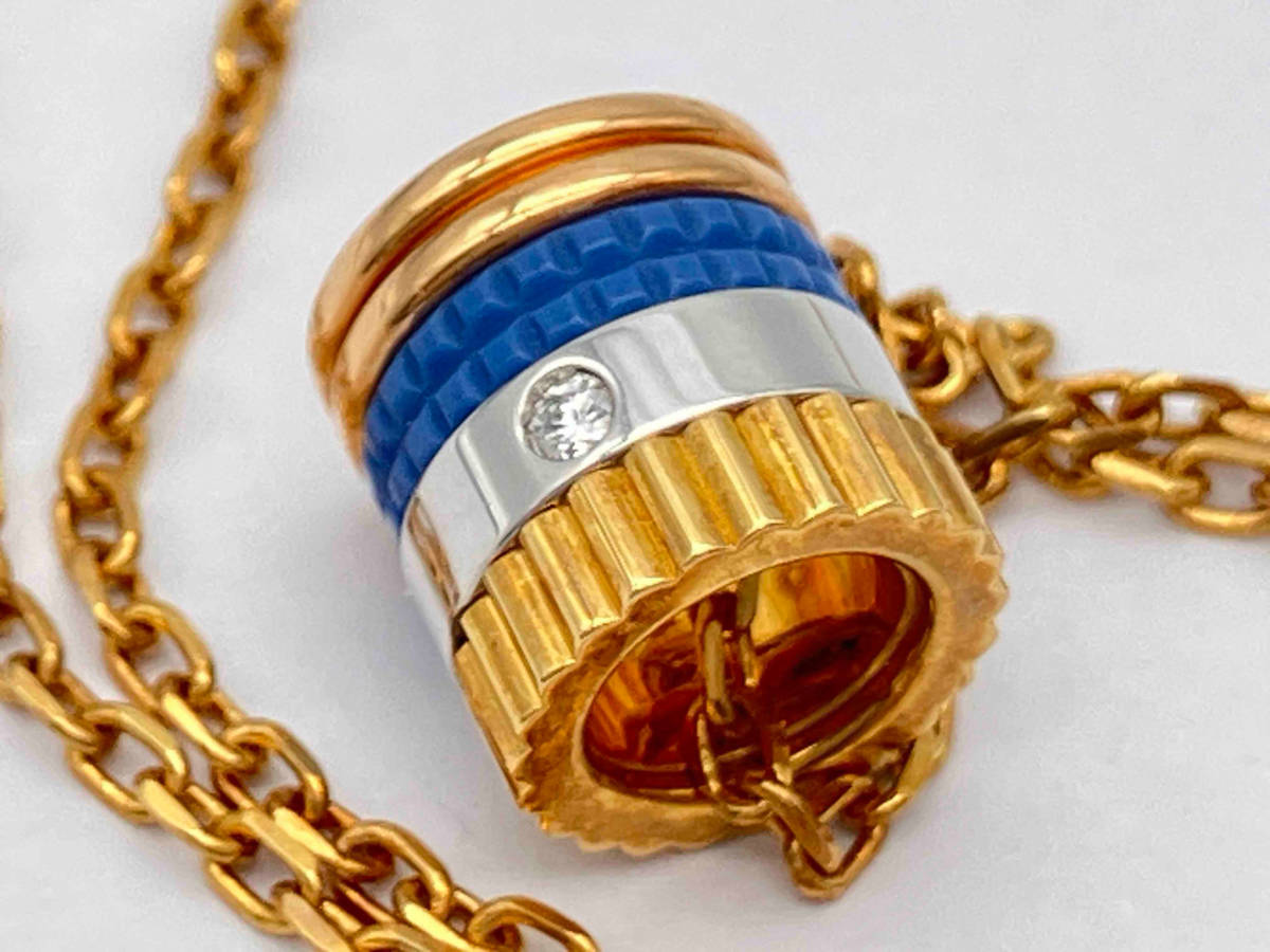 BOUCHERON K18 ブシュロン キャトルブルースモール 1Pダイヤ ブランドアクセサリー ゴールド ネックレス