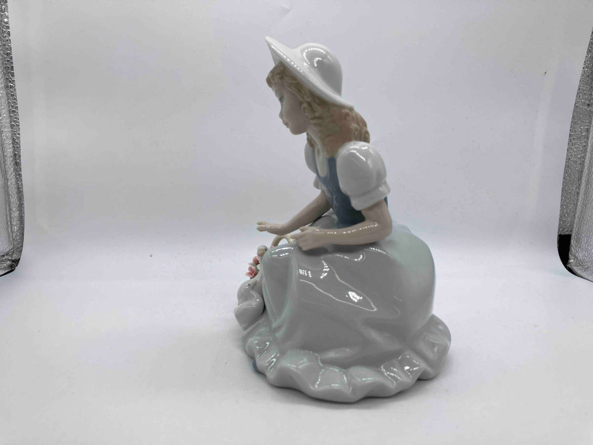 【箱付】NADAL 少女と花籠 箱・タグ付き 陶器人形 置物 ナダル アンティーク_画像5
