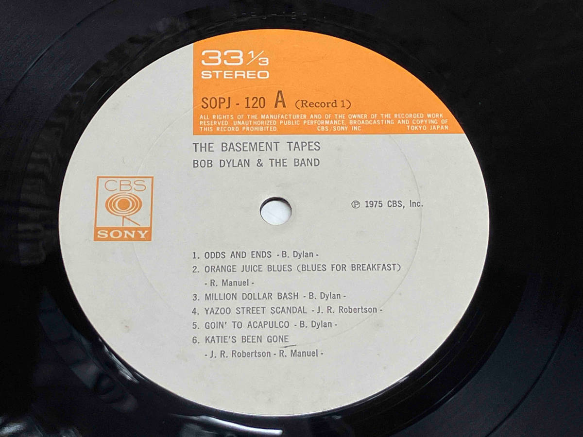 BOB DYLAN&THE BAND/ボブ・ディラン 【LP盤】THE BASEMENT TAPES/地下室 SOPJ120_画像5