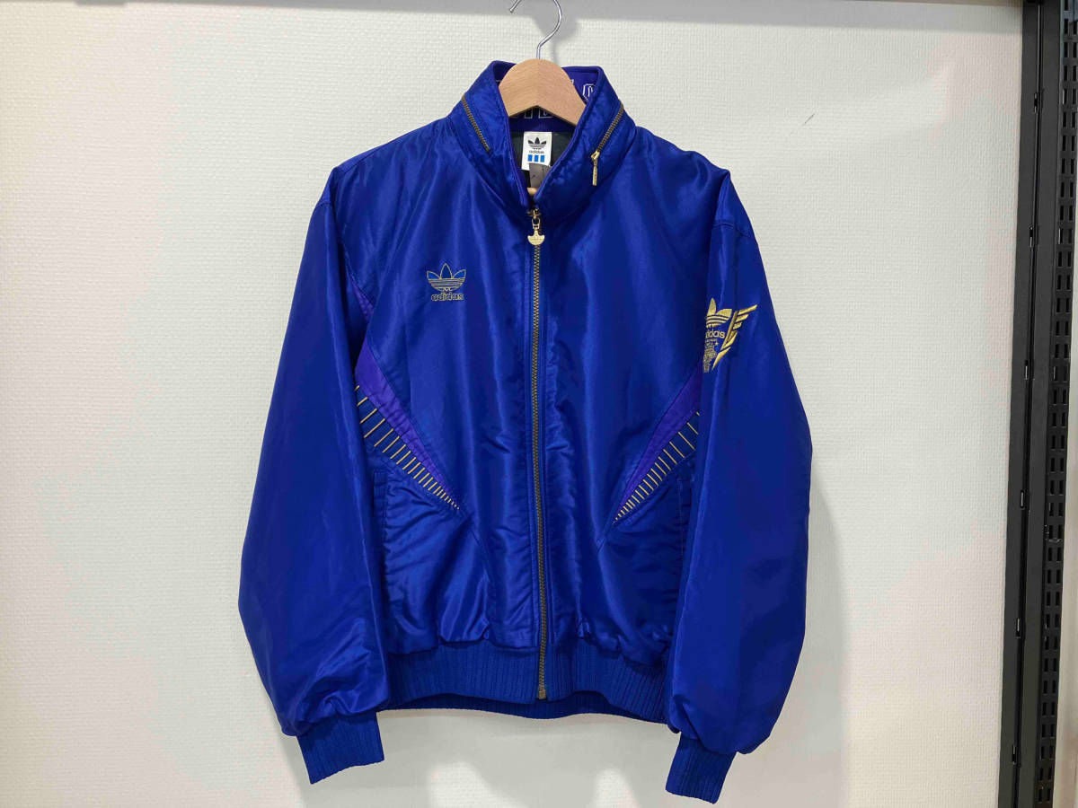 adidas アディダス 80s～90s ADS-8109 デサント期 ブルゾン L ブルー 青 ポリエステル ナイロン 80-90年代 ヴィンテージ vintage old 古着