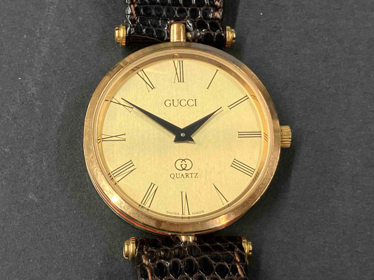 【新品、本物、当店在庫だから安心】 ジャンク お 電池交換後 シェリーライン グッチ GUCCI ジャンク 男性用