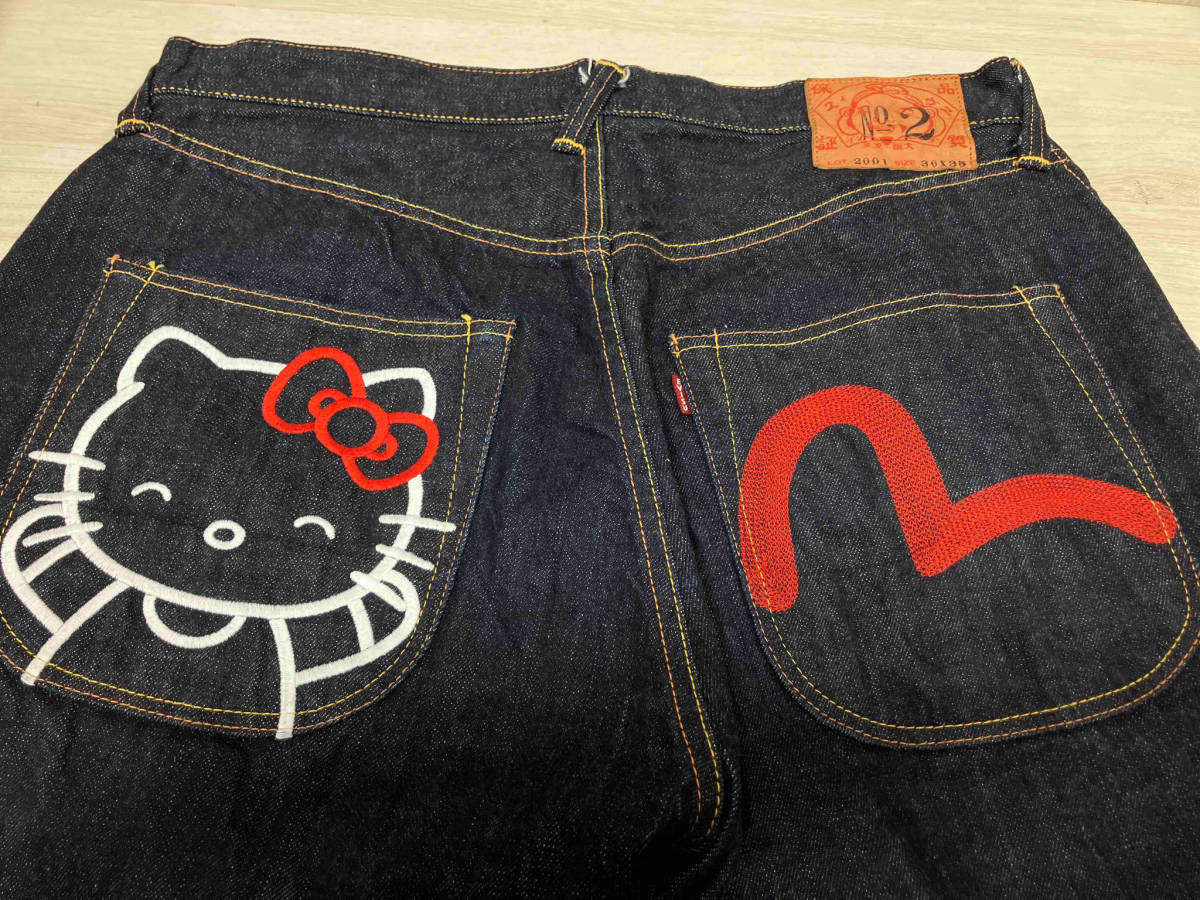 EVISU × Hello Kitty／ジーンズ／36 × 35／エヴィス／ハロー キティー_画像4