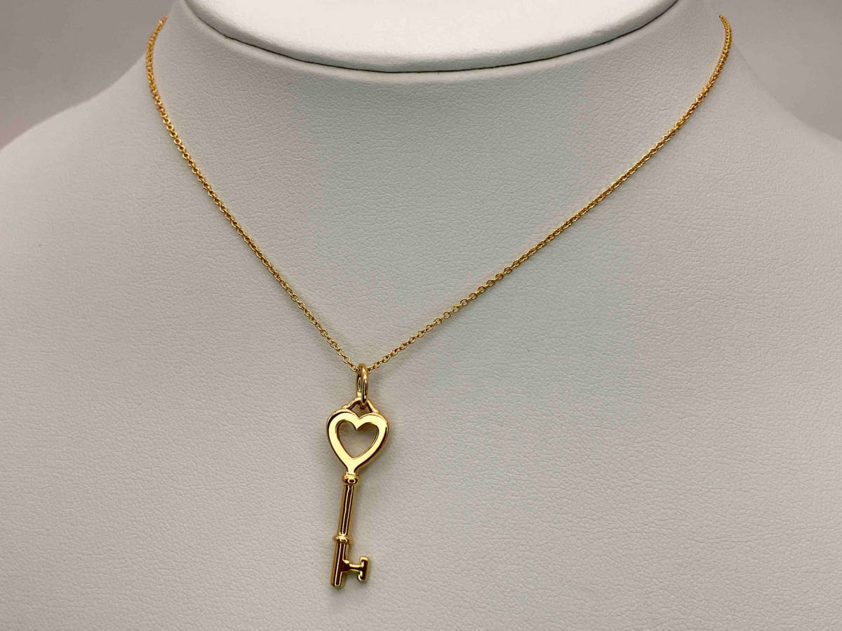 特価ブログのポータルサイト TIFFANY&Co. /K18/40cm/ハートキーネックレス/4.2g イエローゴールド