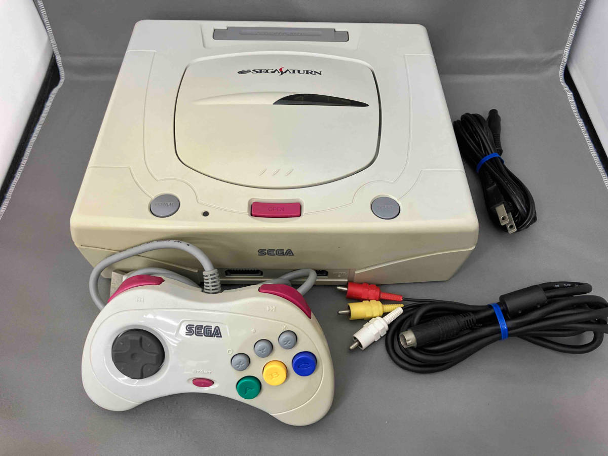 ジャンク 起動確認済み セガサターン 本体 SS SEGA SATURN 箱・説明書なし ケーブル付属_変色あり