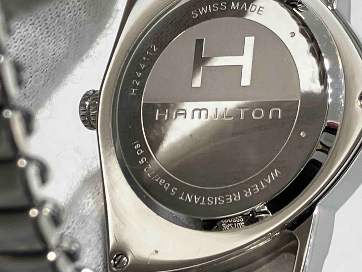 【即決】Hamilton ベンチュラ H244112 フレックスベルト クオーツ ブラック文字盤 アナログ ウォッチ 腕時計 メンズ レディース_画像3