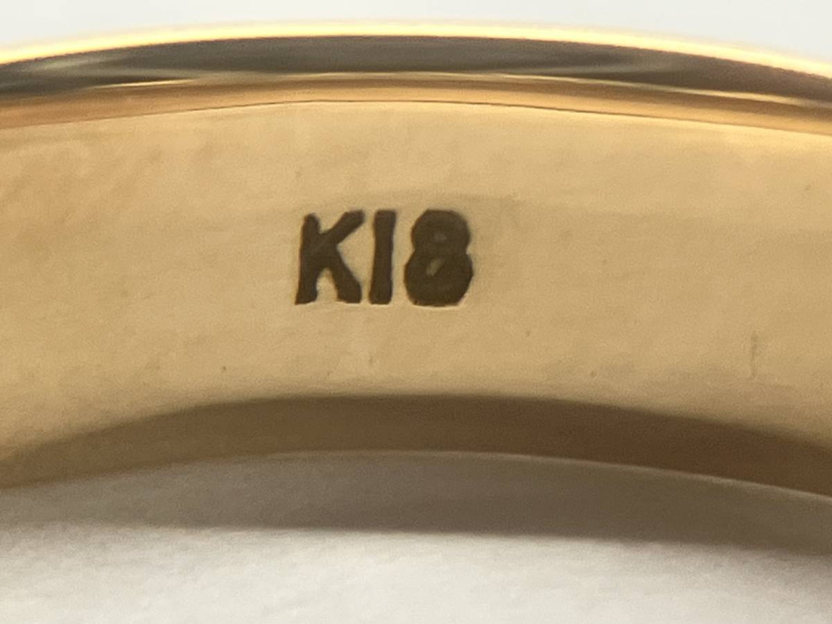 K18 18金 約19号 総重量6.0g リング 指輪 イエローゴールドの画像4