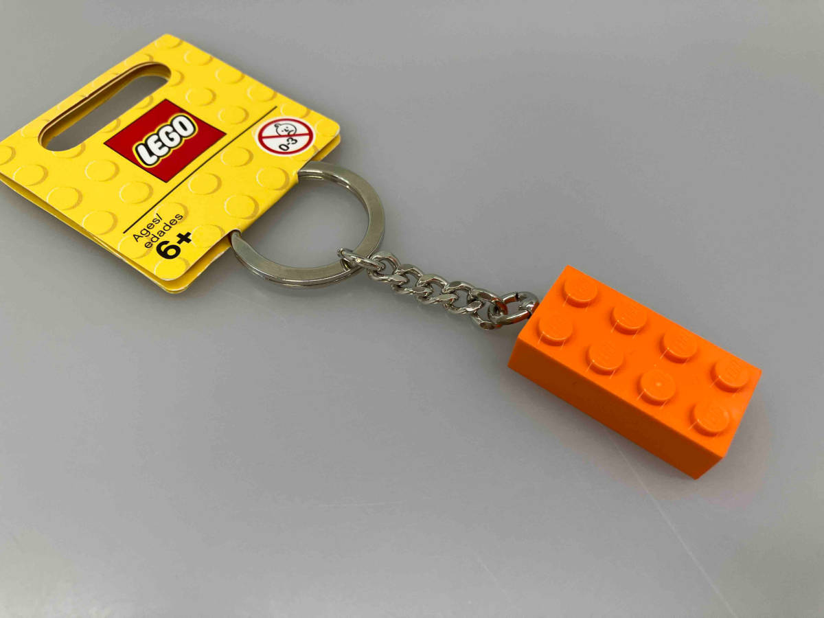 正規品 新品 未使用品 LEGO レゴ 基本ブロック キーホルダー キーチェーン オレンジ グリーン 2個 まとめ売り 852096 2×4 キーリング_画像2