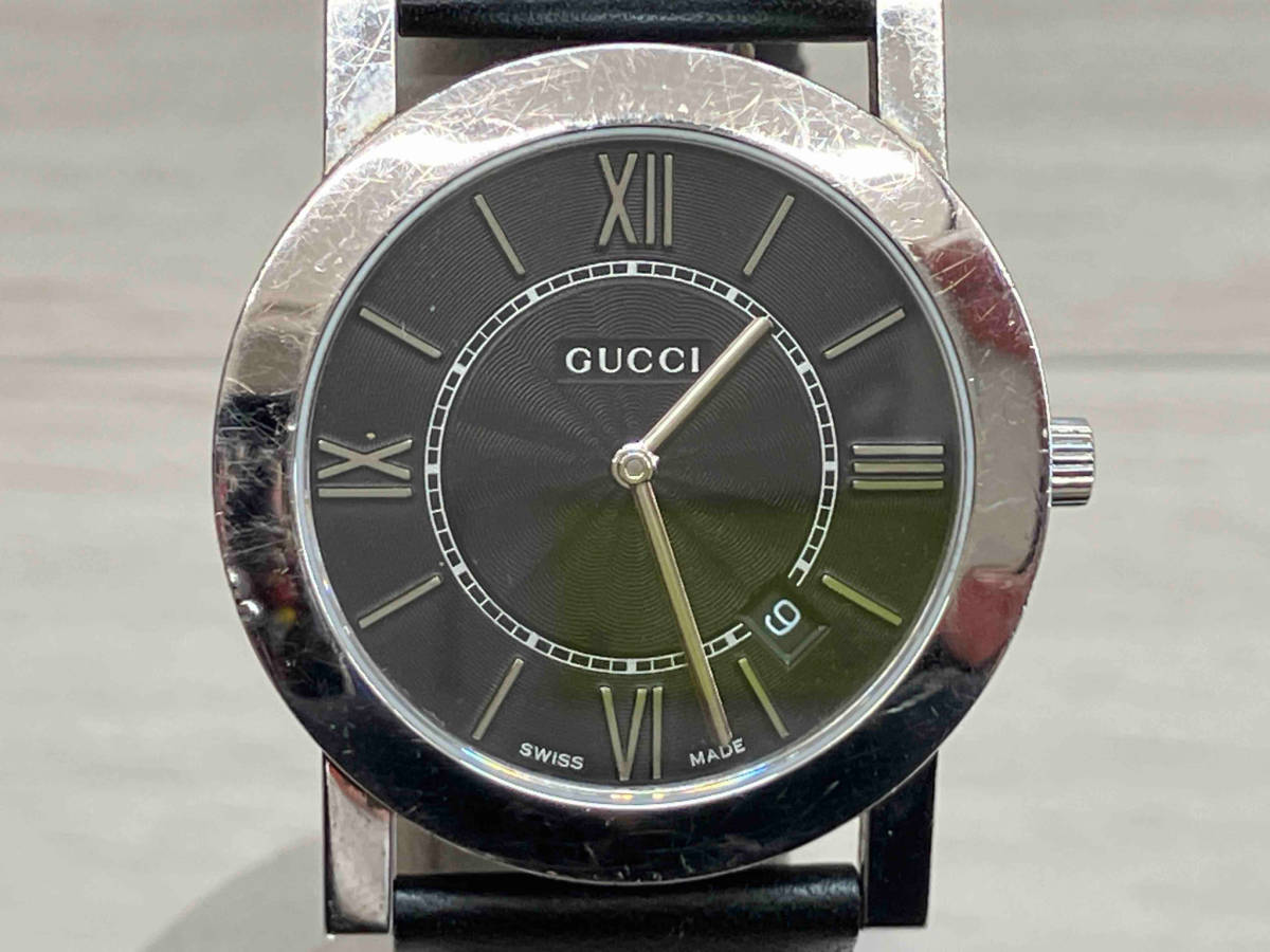 GUCCI デイト 5200M.1 クォーツ ケースサイズ 3.4cm ベルト非純正 ケース傷、ダゴンあり/風防小キズあり