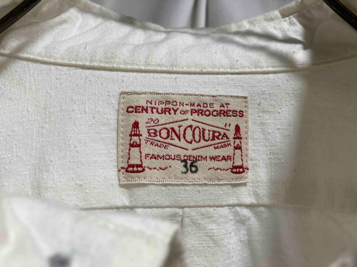 BONCOURA ホワイトデニムシャツ 長袖シャツ サイズ36 ボンクラ 店舗受取可_画像3