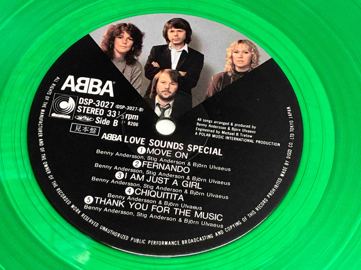 【LP盤】【限定カラー盤】ABBA/アバ ABBA LOVE SOUNDS SPECIAL/DSP3027 ABBA DISCO SPECIAL-1/DSP3024 2枚セット_画像6