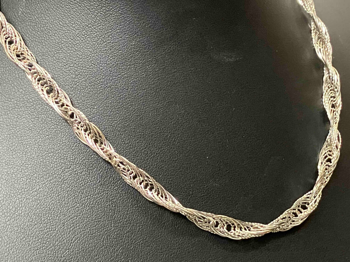 Pt850 ネックレス 41.5cm 20.3g ツイスト 引き輪 プリンセス