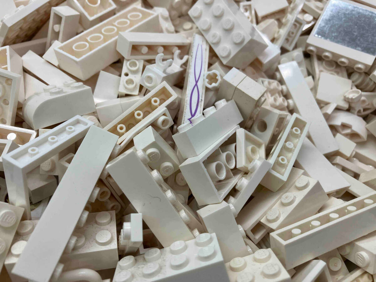 ジャンク LEGO 色分けブロック バラ 【白/ホワイト】3Kg以上 大量 まとめ売り パーツ プレート 基本ブロック 特殊ブロック 部品取り_画像10