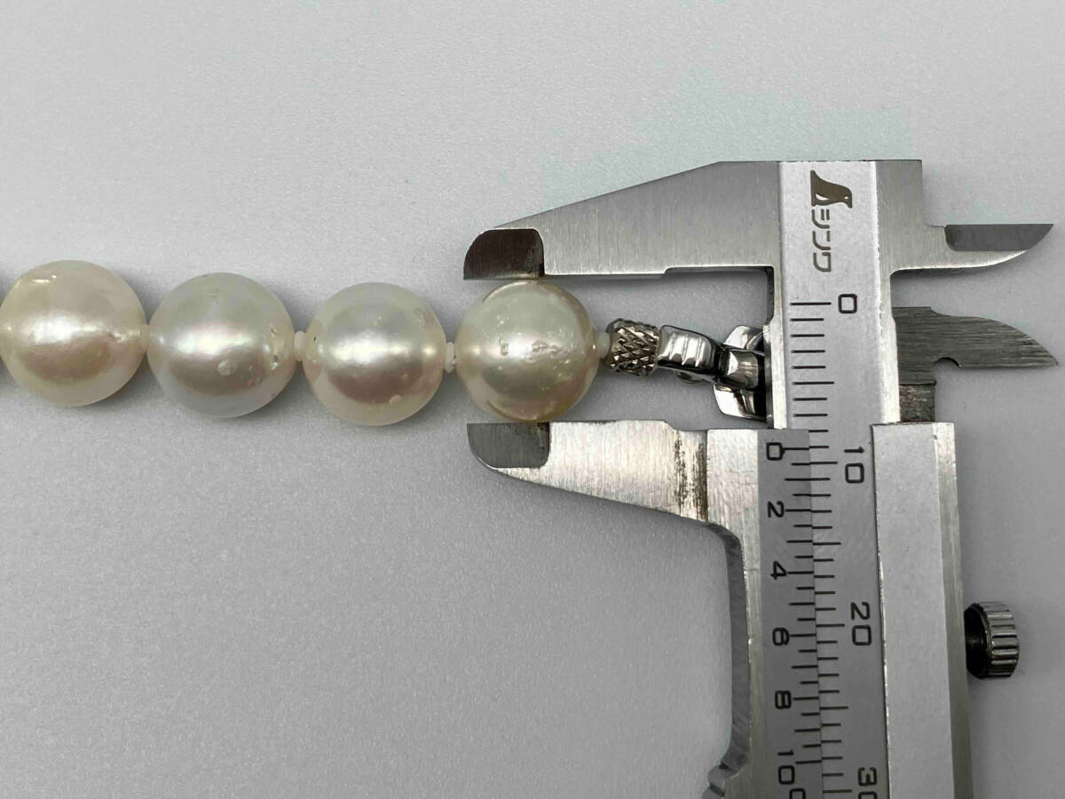 ジャンク パール風 ネックレス 真珠調 約9mm silver刻印有り 素材不明 約41cm 冠婚葬祭 フォーマルの画像4