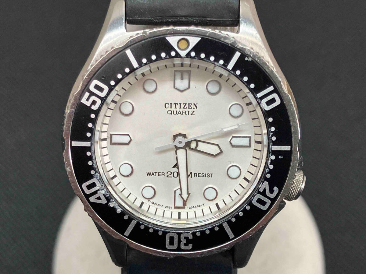 プランと料金 WATER 2.9cm ケースサイズ クォーツ 2031-204140 CITIZEN 200M 全体小キズあり ラバーベルト RESIST その他
