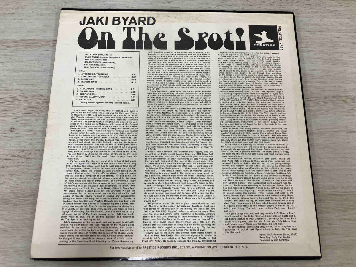 【LP】JAKI BYARD On The Spot!_画像2