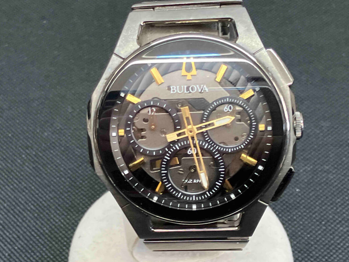 BULOVA CURV 98A206 スケルトン クォーツ ケースサイズ 3.9cm ベルト長さ 15cm ケース打コンあり_画像3