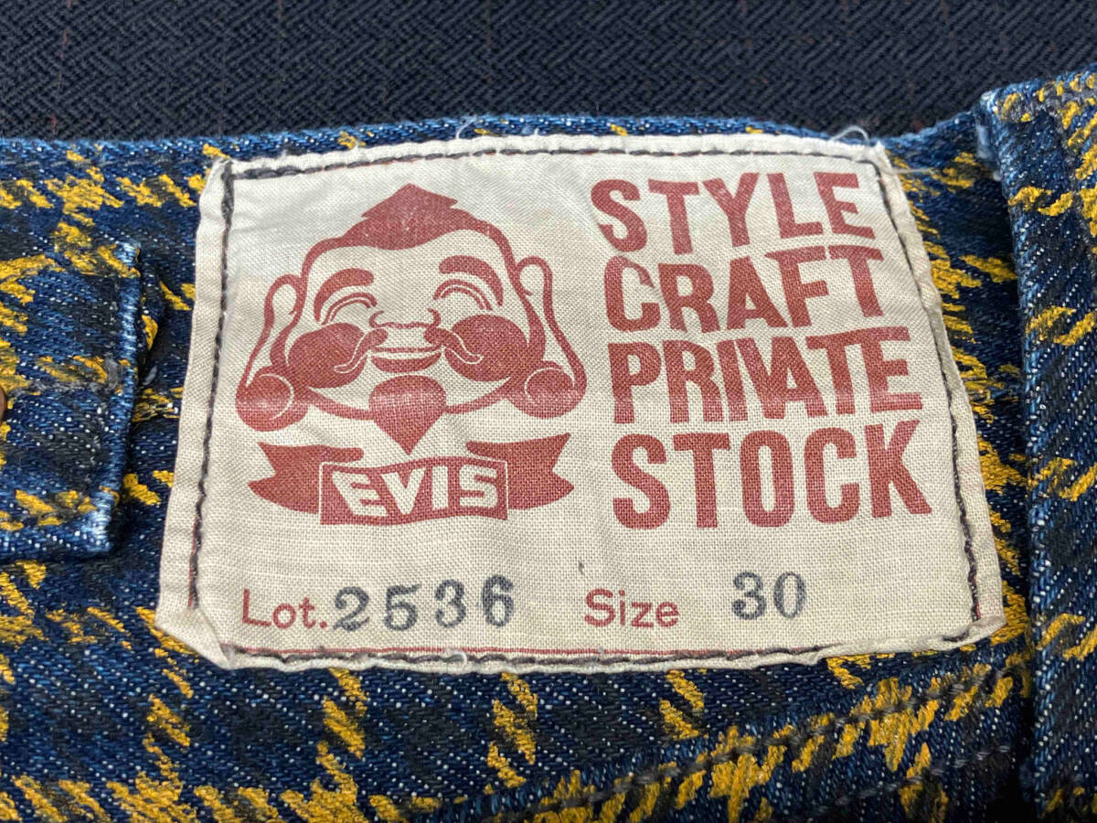 EVISU エヴィス style craft private stock ジーンズ サイズ：S ネイビー × イエローの画像7