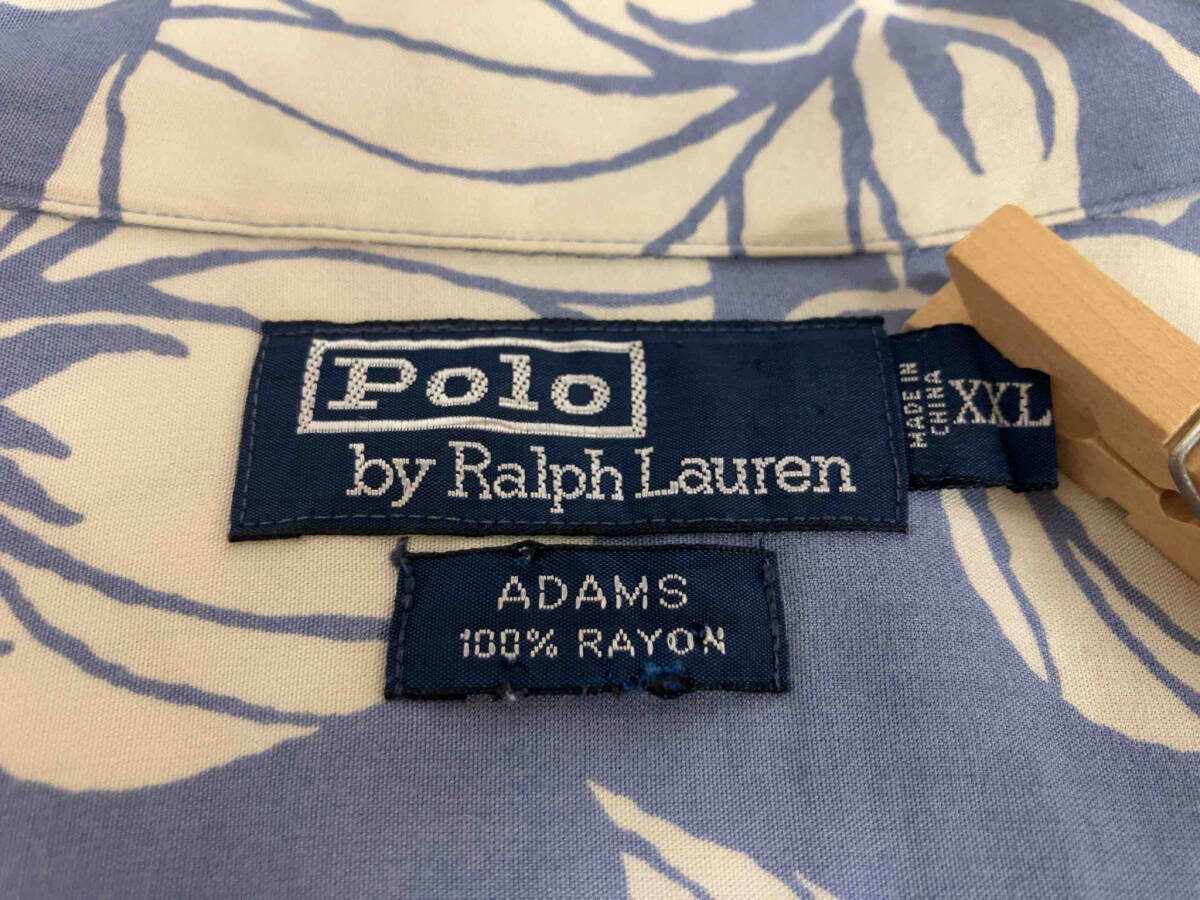 POLO RALPH LAUREN ポロ ラルフローレン ADAMS オープンカラーシャツ アロハシャツ 半袖シャツ サイズXXL ライトブルー_画像10