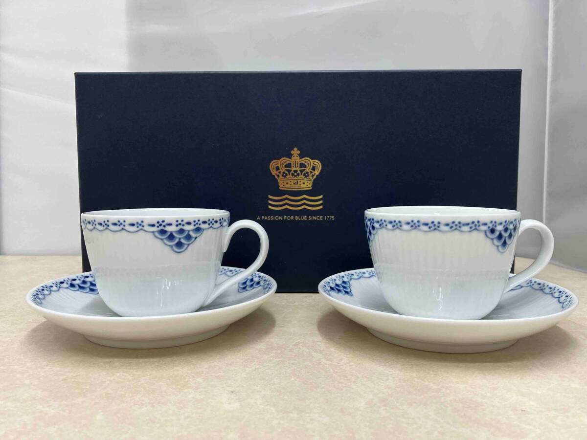 箱あり Royal Copenhagen ロイヤルコペンハーゲン プリンセス ブルー ペア カップ＆ソーサー