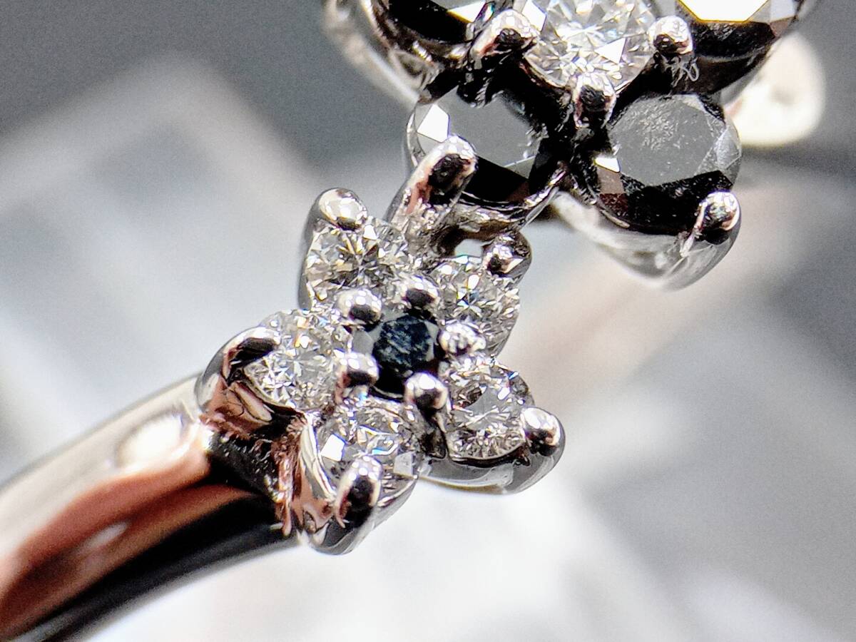 Vecchio 【天白】ポンテヴェキオ 総重量約2.7g ジュエリー 0.08ct K18YG ブランドアクセサリー 0.22 レディース 花 指輪  約5.5号 可愛い - ポンテヴェキオ