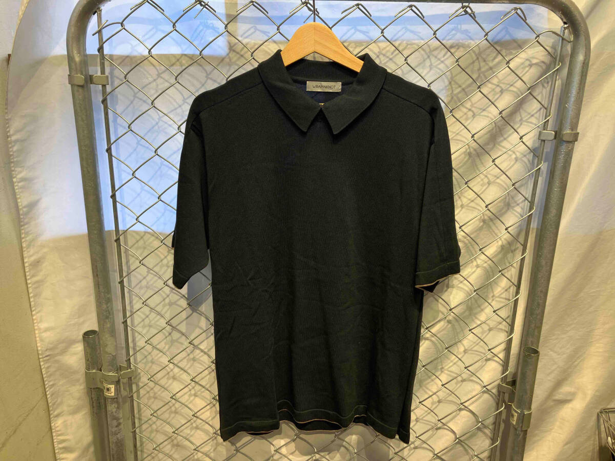 WRAPINKNOT ラッピンノット ニットポロ 半袖ポロシャツ ブラック サイズ3 店舗受取可_画像1