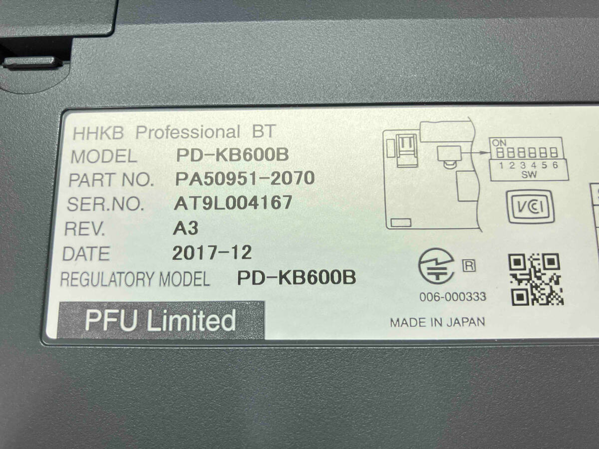 PFU HHKB Professional BT PD-KB600B ワイヤレスキーボード(19-06-03)_画像3