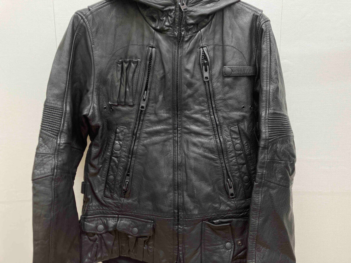 AVIREX P.D.W. FACE MASK LEATHER JACKET レザージャケット アヴィレックス ピーディーダブリュー 6621000 ブラック_画像2