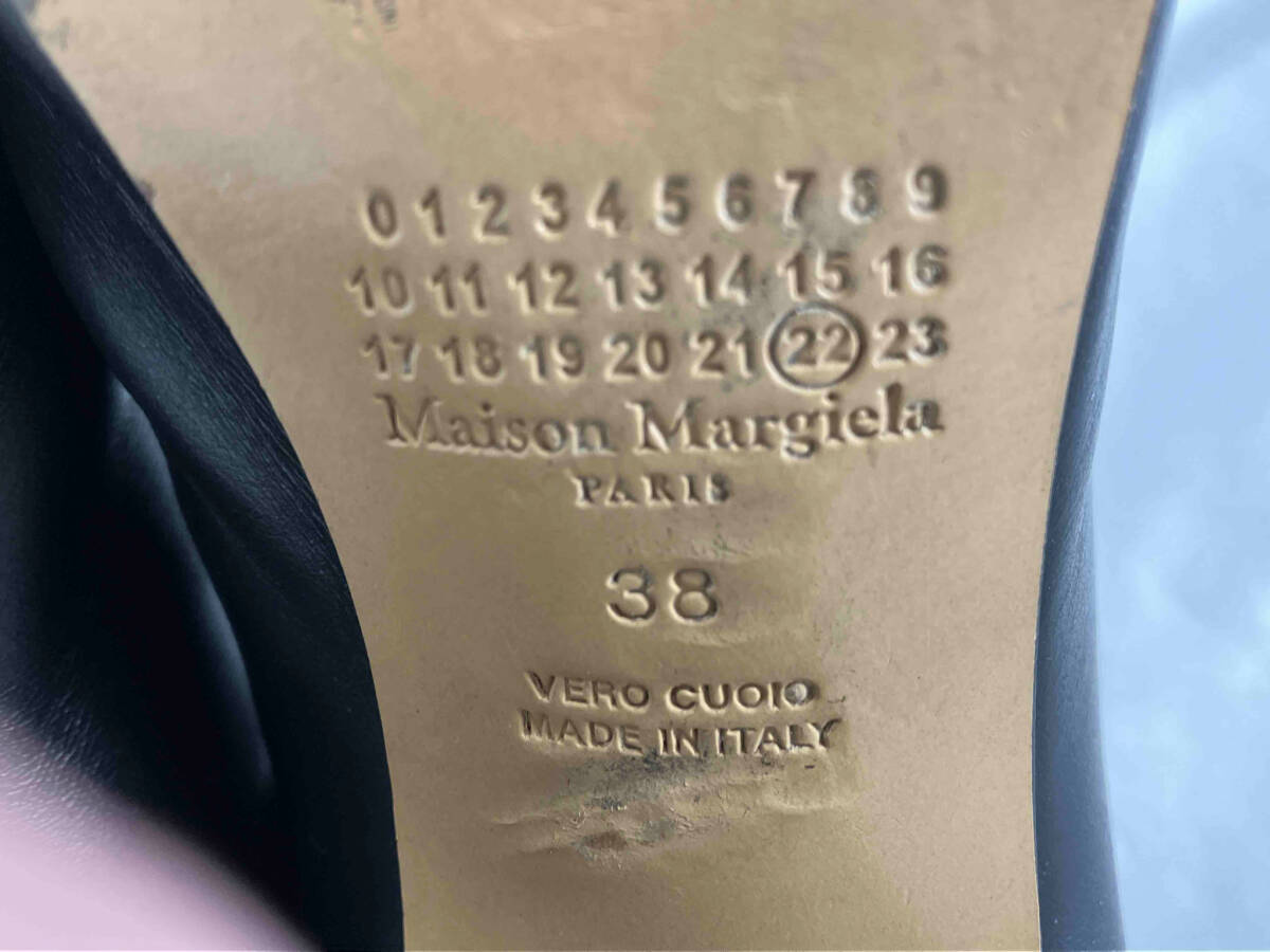 Maison Margiela メゾン マルジェラ TABI タビショートブーツ　カーフスキンショートブーツ　ブラック　size38 ヒール7.5cm_画像8