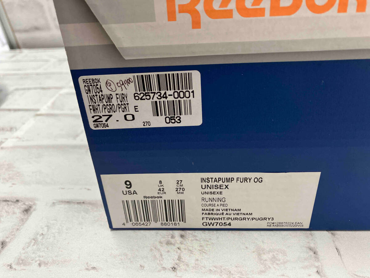 Reebok／GW7054／INSTAPUMP FURY OG／27cm／ホワイト／リーボック／インスタポンプフューリー／スニーカー／箱つきの画像9