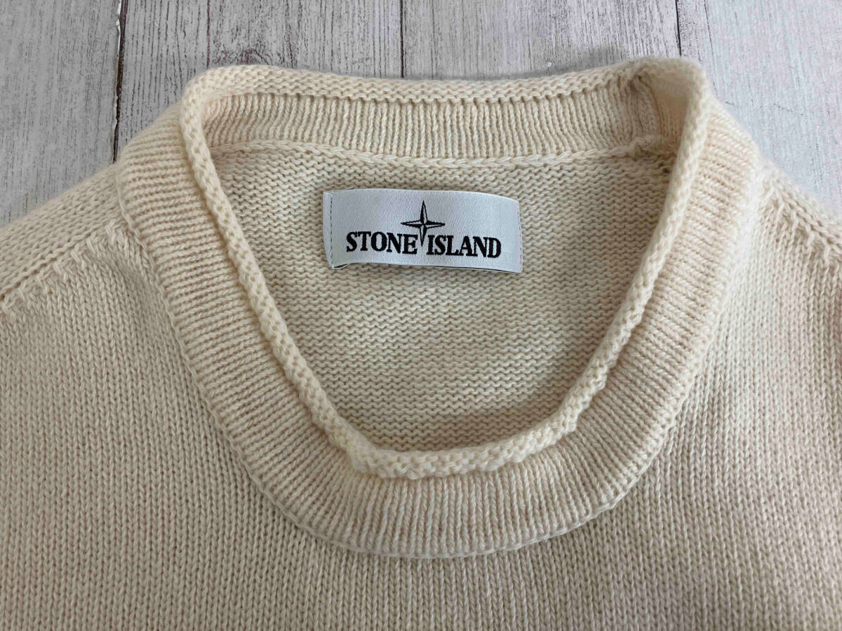 STONE ISLAND ストーンアイランド ニット ウール混 6115541 A3 ベージュ アイボリー Lサイズ_画像3