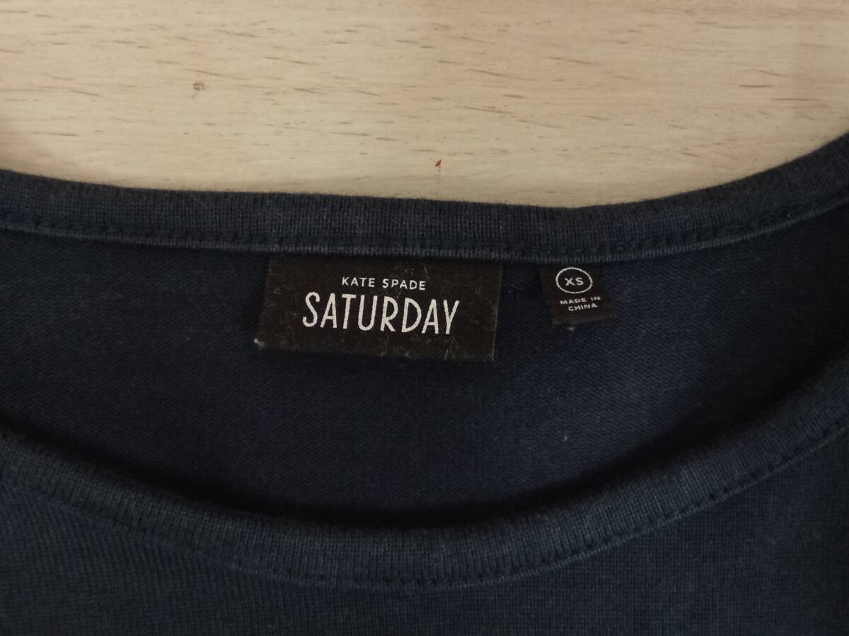 Kate spade saturday 7 minute height long T navy small articles SX 100% cotton Kate Spade 