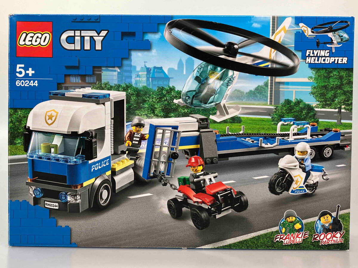 正規品LEGO 60244 ポリス ヘリコプターの輸送※レゴシティ 街シリーズ 警察 ドロボウ バイク 車 中古_画像1