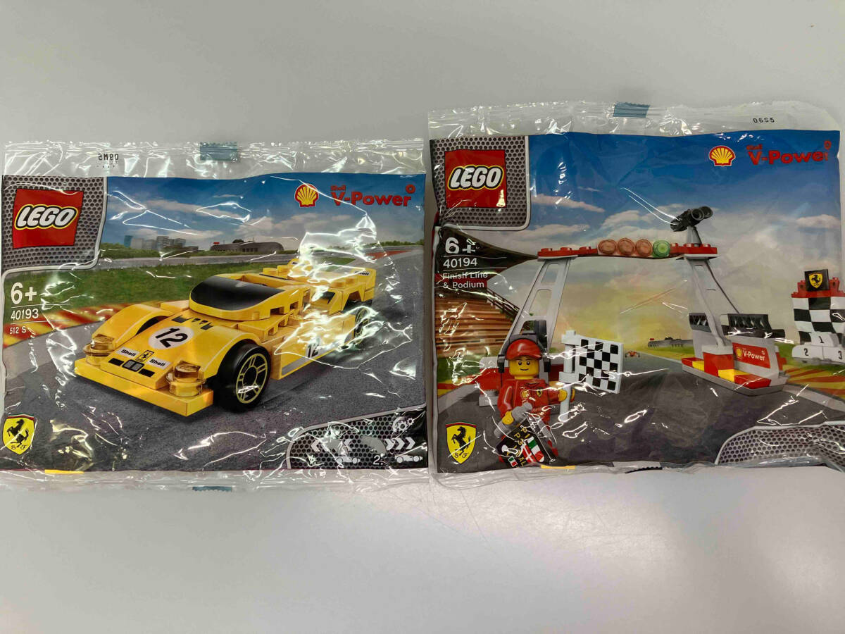 新品 未開封 LEGO レゴ 昭和シェル石油 40193 フェラーリ 52S 40194 フィニッシュライン&ポディウム ゴールと表彰台 ※Shell V-Power_画像1