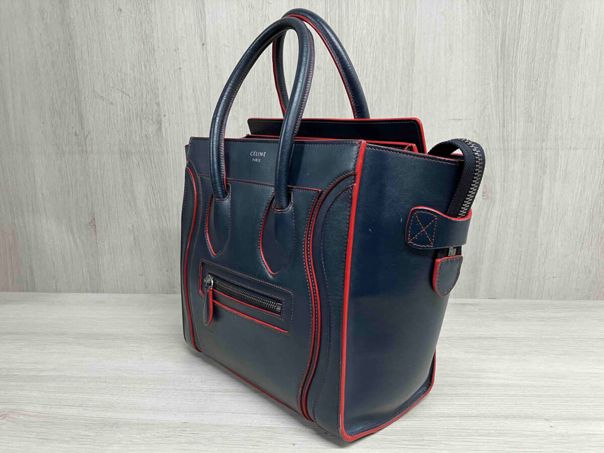 CELINE セリーヌ ラゲージ マイクロショッパー バッグ ハンドバッグ 紺_画像3