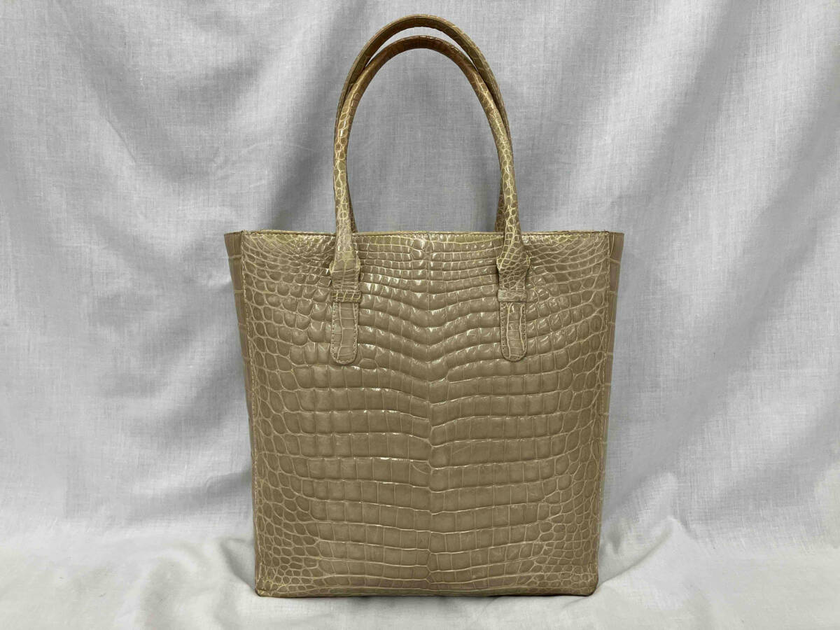 GENUINE CROCODILE SKIN ジェニュインクロコダイルスキン/ハンドバッグ/クリームイエロー_画像3